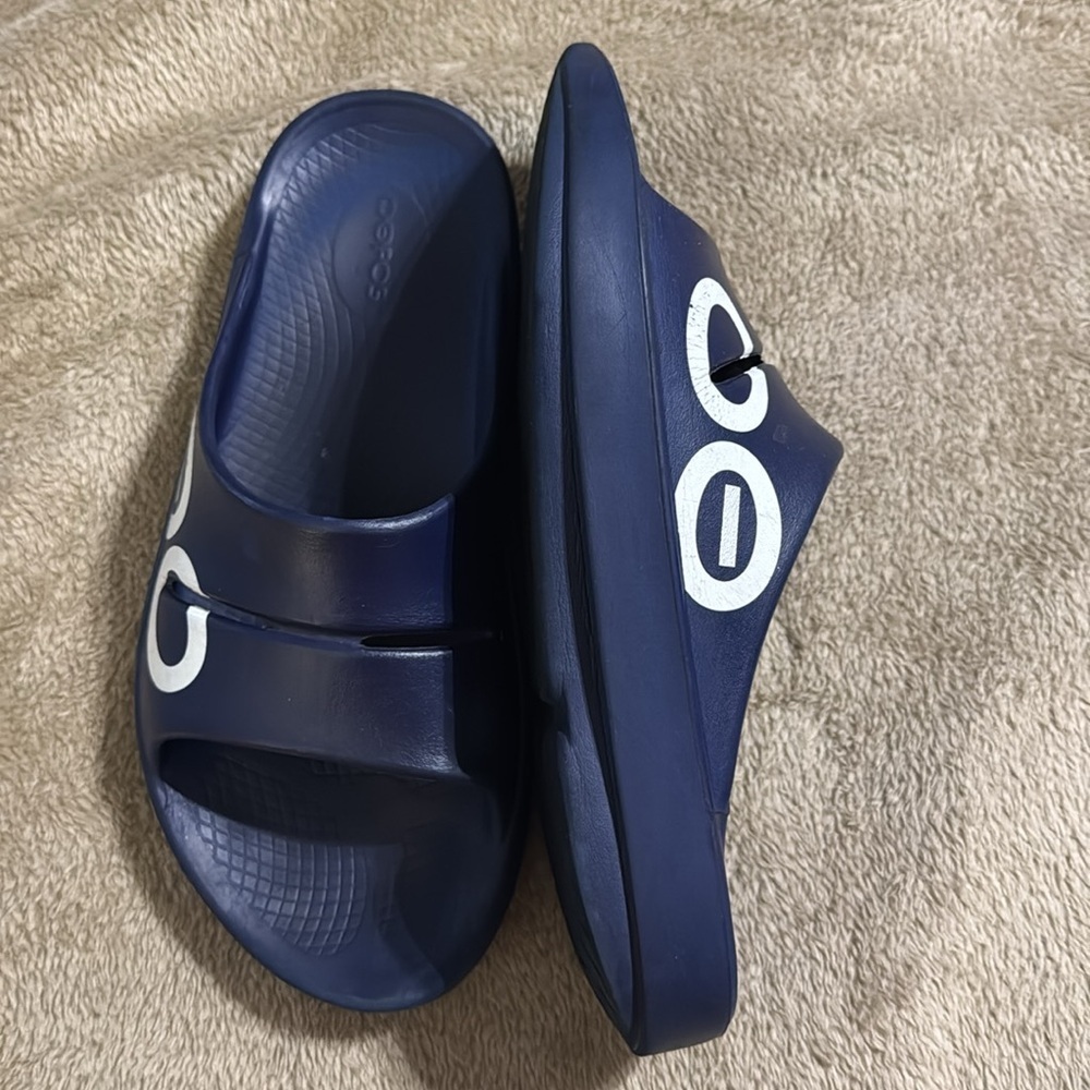 Oofos Navy Men’s / Unisex Recovery Slide Sandals‎